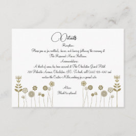 Elegante tijdloze zachte gouden bloemen minimalism informatiekaartje