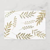 Elegante tijdloze zachte gouden bloemen minimalism informatiekaartje (Achterkant)