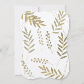 Elegante tijdloze zachte gouden bloemen minimalism kaart (Achterkant)