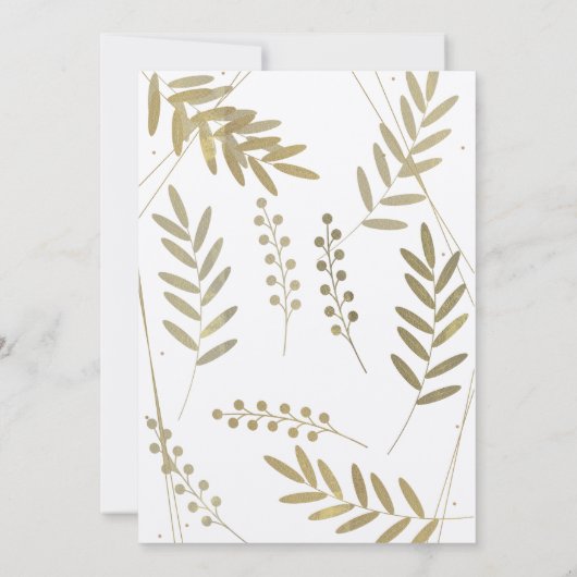 Elegante tijdloze zachte gouden bloemen minimalism kaart (Achterkant)