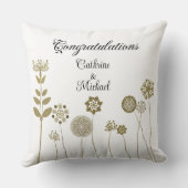 Elegante tijdloze zachte gouden bloemen minimalism kussen (Achterkant)