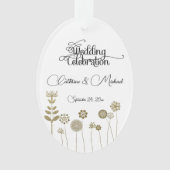 Elegante tijdloze zachte gouden bloemen minimalism ornament (voorkant)