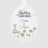 Elegante tijdloze zachte gouden bloemen minimalism ornament (achterkant)