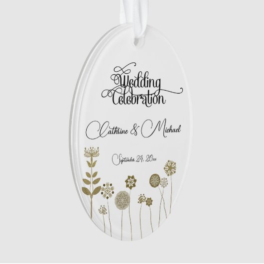 Elegante tijdloze zachte gouden bloemen minimalism ornament (voorkant)