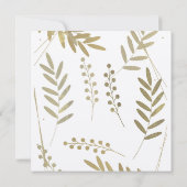 Elegante tijdloze zachte gouden bloemen minimalism save the date (Achterkant)