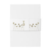 Elegante tijdloze zachte gouden bloemen minimalism uitnodigingen wikkel (Achterkant Voorbeeld)
