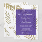 Elegante tijdloze zachte gouden bloemenaccenten kaart (Voorkant / Achterkant)