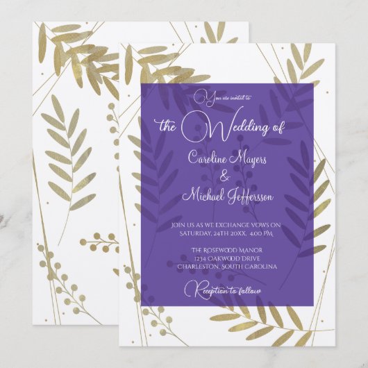 Elegante tijdloze zachte gouden bloemenaccenten kaart (Voorkant / Achterkant)