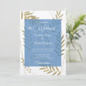 Elegante tijdloze zachte gouden bloemenaccenten kaart (Staand voorkant)