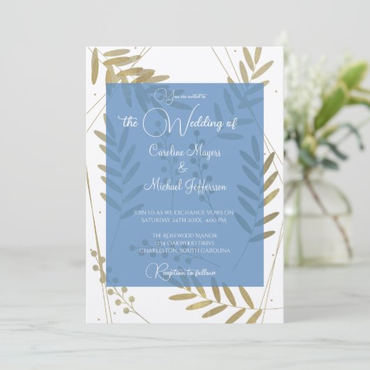 Elegante tijdloze zachte gouden bloemenaccenten kaart (Staand voorkant)