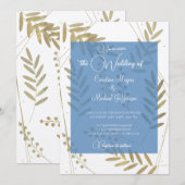 Elegante tijdloze zachte gouden bloemenaccenten kaart (Voorkant / Achterkant)