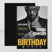 Elegante tijdschriftcover foto verjaardag kaart (Voorkant / Achterkant)