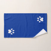 Elegante tijgergezicht, poten en monogram op blauw bad handdoek (Handdoek)