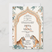 Elegante  tijgers Indiase bruiloft Kaart (Voorkant)