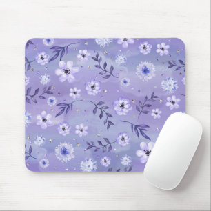 Elegante tinten van Paarse Floral Mousepad Muismat