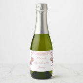Elegante Toast - Aangepaste Bachelorette Mini Cham Sparkling Wijnetiket (Voorkant)