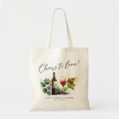 Elegante Toast op de Liefde Wijn Thema Aquarel Tote Bag (Voorkant)