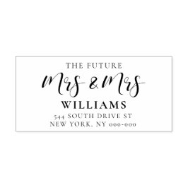 Elegante toekomst mevrouw & mevrouw bruiloft retou  zelfinktende stempel