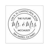 ELEGANTE TOEKOMST MR & MRS HUWELIJKSADRES RETOUR RUBBERSTEMPEL (Afrduk)