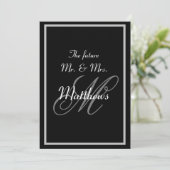 Elegante toekomst Mr. Mrs Monogram bruiloft uitnod Kaart (Staand voorkant)
