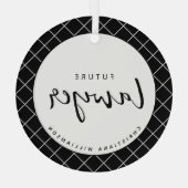 Elegante toekomstige advocaat check patroon gepers glas ornament (Achterkant)