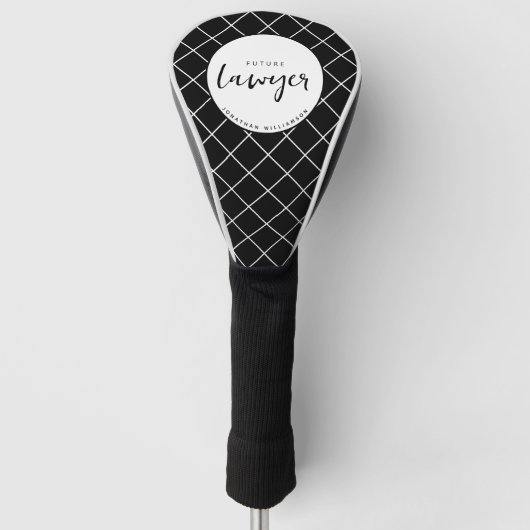 Elegante toekomstige advocaat check patroon gepers golfheadcover (Voorkant)
