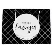 Elegante toekomstige advocaat check patroon gepers groot cadeauzakje (Voorkant)