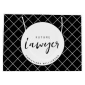 Elegante toekomstige advocaat check patroon gepers groot cadeauzakje (Achterkant)