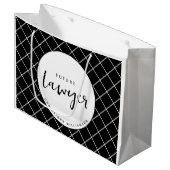 Elegante toekomstige advocaat check patroon gepers groot cadeauzakje (Voorkant Gekanteld)