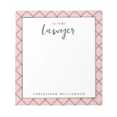 Elegante toekomstige advocaat check patroon gepers notitieblok (Voorkant)