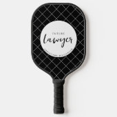 Elegante toekomstige advocaat check patroon gepers pickleball paddle (Voorkant)