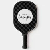 Elegante toekomstige advocaat check patroon gepers pickleball paddle (Achterkant)