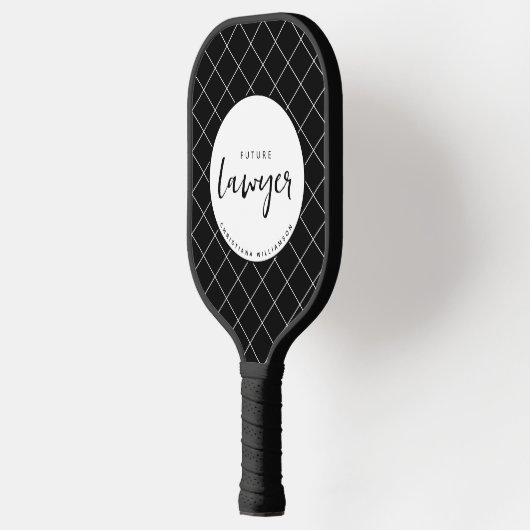 Elegante toekomstige advocaat check patroon gepers pickleball paddle (Links)