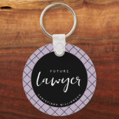 Elegante toekomstige advocaat check patroon gepers sleutelhanger (Achterkant)