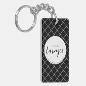 Elegante toekomstige advocaat check patroon gepers sleutelhanger (Voorkant Links)