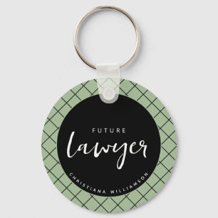 Elegante toekomstige advocaat check patroon gepers sleutelhanger