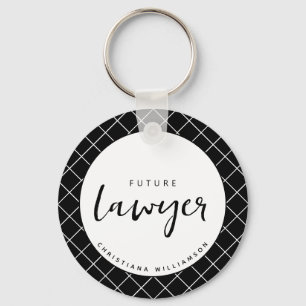 Elegante toekomstige advocaat check patroon gepers sleutelhanger