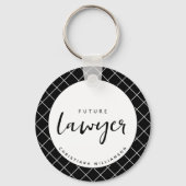 Elegante toekomstige advocaat check patroon gepers sleutelhanger (Achterkant)