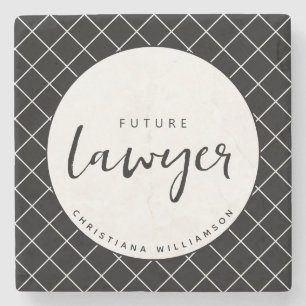 Elegante toekomstige advocaat check patroon gepers stenen onderzetter