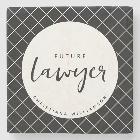Elegante toekomstige advocaat check patroon gepers stenen onderzetter (Voorkant)