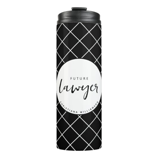 Elegante toekomstige advocaat check patroon gepers thermosbeker (Voorkant)