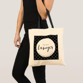 Elegante toekomstige advocaat check patroon gepers tote bag (Voorkant (product))