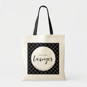 Elegante toekomstige advocaat check patroon gepers tote bag