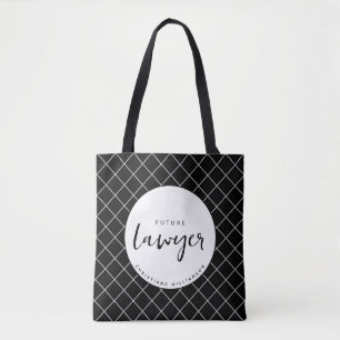 Elegante toekomstige advocaat check patroon gepers tote bag