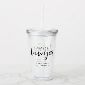 Elegante toekomstige advocaat gepersonaliseerd acryl drinkbeker (Voorkant)