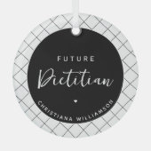 Elegante toekomstige diëtist gepersonaliseerd glas ornament (Voorkant)