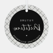 Elegante toekomstige diëtist gepersonaliseerd glas ornament (Achterkant)