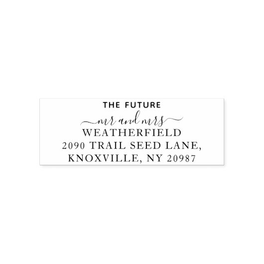 Elegante Toekomstige Mijnheer en Mevrouw Retouradr Zelfinktende Stempel (Design)