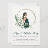Elegante toekomstige moeder Gelukkig 1e Moederdag Feestdagenkaart (Voorkant)
