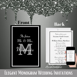 Elegante Toekomstige Mr Mrs Monogram Huwelijksuitn Kaart